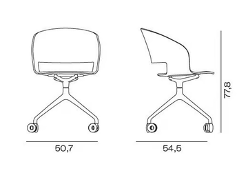GOOSE - Swivel ash chair with castors by Vergés - view 3