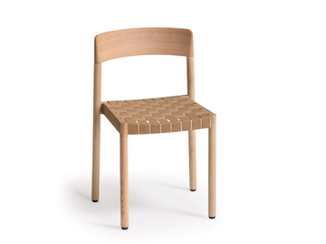 NELA - Stackable chair in ash with woven seat by Vergés - view 3