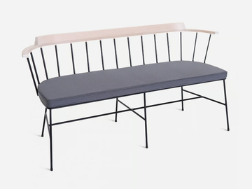 MIM - Powder coated steel bench with back by Vergés - view 2
