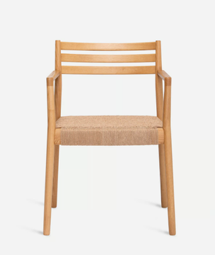 BOGART - Chair with armrests in wood and rope by Vergés - view 3