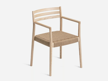 BOGART - Chair with armrests in wood and rope by Vergés - view 2