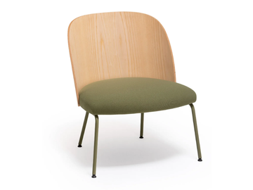 CISTELL SLIM - Easy chair with metal leg and wooden back by Vergés - view 2