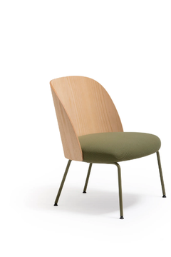 CISTELL SLIM - Easy chair with metal leg and wooden back by Vergés - view 3