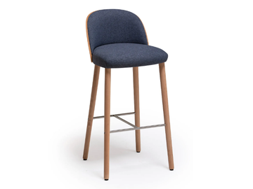 CISTELL SLIM - High wooden stool with footrest by Vergés - view 2