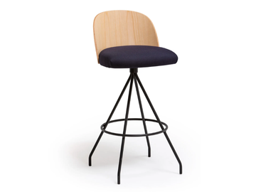 CISTELL SLIM - Swivel high metal stool with footrest by Vergés - view 2