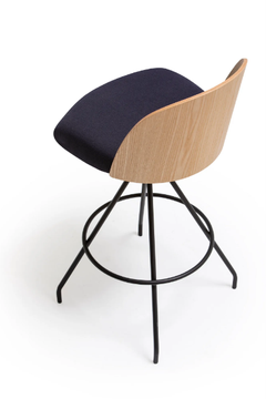 CISTELL SLIM - Swivel high metal stool with footrest by Vergés - view 3