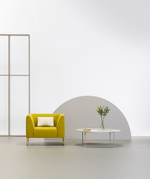 DULA - Sled base fabric armchair with armrests by Vergés - view 3