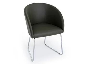 CISTELL ORIGINAL - Sled base upholstered leather chair by Vergés - view 2