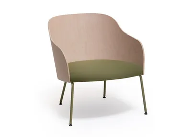 CISTELL CURVE - Wooden easy chair with armrests by Vergés - view 2