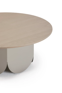 ATAY - Coffee table with round beech top and sheet metal base by Vergés - view 3