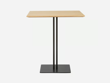 SANDWICH - Square table with ash top and steel base by Vergés - view 2