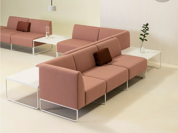 DULA - Sled base modular fabric armchair by Vergés - view 3