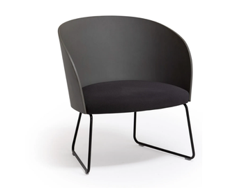 CISTELL ORIGINAL - Metallic sled base easy chair with wooden back by Vergés - view 2