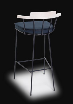 MIM - High powder coated steel stool with armrests by Vergés - view 3