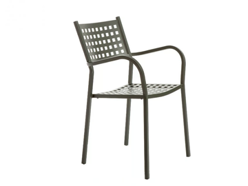 ALICE - Stackable metal garden chair with armrests by Vermobil - view 2