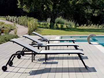 ALICE - Stackable Texplast sun lounger with castors by Vermobil - view 3