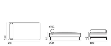 LARSEN - Fabric day bed with removable cover by Verzelloni - view 3