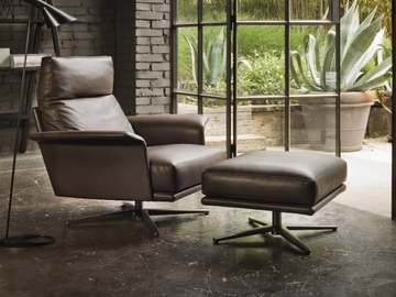 NILSON - Leather armchair with armrests with 4-spoke base by Verzelloni - view 2