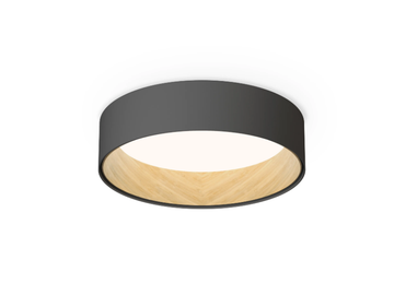 DUO - LED aluminium and wood ceiling lamp by Vibia - view 2