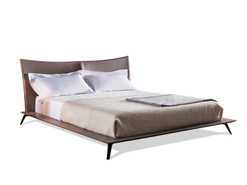 5900 ALA - Double bed with upholstered leather headboard by Vibieffe - view 2