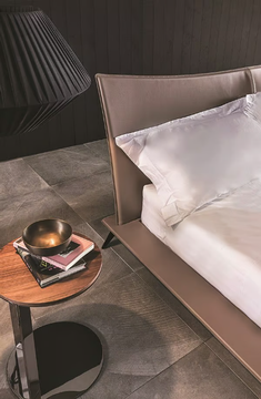 5900 ALA - Double bed with upholstered leather headboard by Vibieffe - view 3