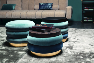 9235 CHIGNON - Round fabric pouf by Vibieffe - view 3