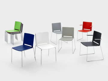 DAISY - Stackable plastic reception chair by Viganò - view 3