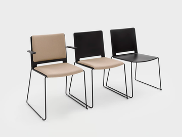 DAISY - Stackable fabric chair with armrests by Viganò - view 3