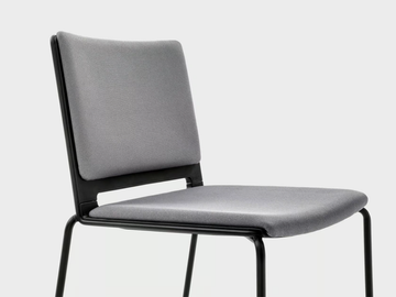 DAISY - Sled base fabric chair with linking device by Viganò - view 3