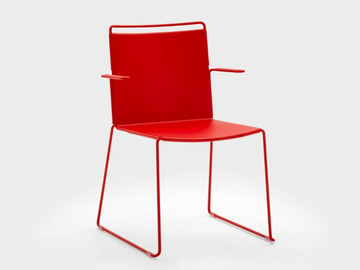 DAISY METAL - Stackable metal chair with armrests by Viganò - view 2