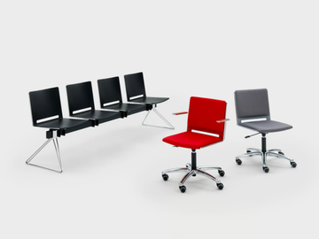 DAISY - Height-adjustable fabric office chair with castors by Viganò - view 3