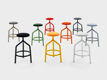 JOE - High fabric stool with footrest by Viganò - view 3