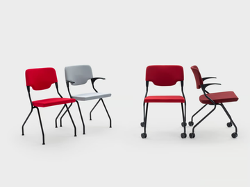 MADAM COLLETTIVITÀ - Fabric chair with castors open back by Viganò - view 3