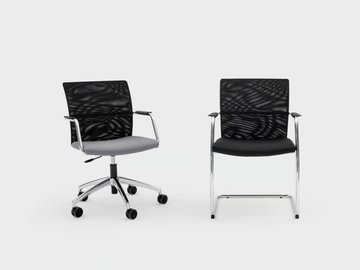 QUEEN MESH - Cantilever fabric chair with armrests by Viganò - view 3