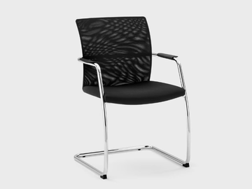QUEEN MESH - Cantilever fabric chair with armrests by Viganò - view 2