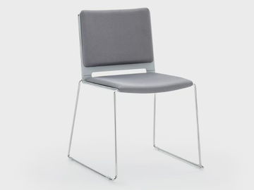 DAISY - Sled base fabric chair with linking device by Viganò - view 2