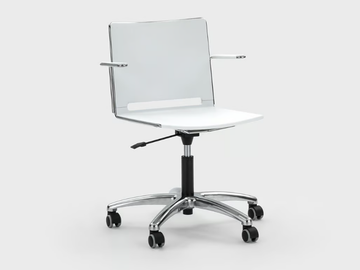 DAISY - Plastic office chair with armrests with 5-Spoke base by Viganò - view 2