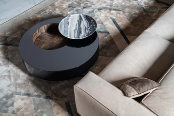 ORBITAL - Round wooden coffee table with marble tray by Visionnaire - view 3
