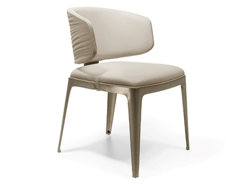 SYBILLA - Leather-covered chair with metal legs by Visionnaire - view 2