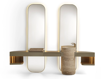 THARIS - Wooden vanity unit with mirror by Visionnaire - view 2