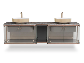DORINDA - Double glass vanity unit with doors by Visionnaire - view 3