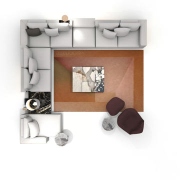 PERSPECTIVE - Rectangular Bamboo silk and wool rug by Visionnaire - view 3