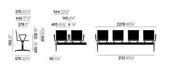 .04 STRETCHER - Polyurethane beam seating by Vitra - view 3