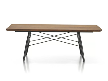 EAMES COFFEE TABLES - Rectangular coffee table with top in solid American walnut by Vitra - view 2
