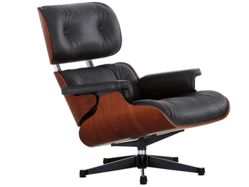 EAMES LOUNGE CHAIR - Swivel leather armchair by Vitra - view 2