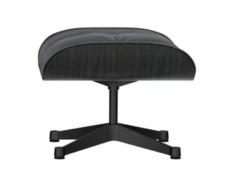 EAMES LOUNGE OTTOMAN BLACK VERSION - With 4-spoke base leather footstool by Vitra - view 2
