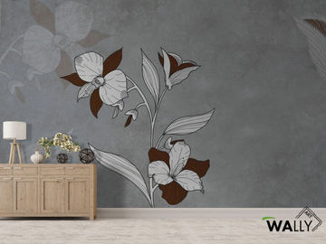 BLOOM - Fire retardant washable nonwoven wallpaper with floral pattern by WALLYART - view 2