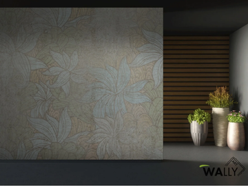 BLOSS - Fire retardant washable Tropical nonwoven wallpaper by WALLYART - view 2
