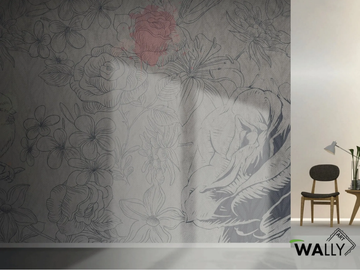 DAB - Fire retardant washable nonwoven wallpaper with floral pattern by WALLYART - view 2