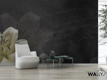 LILY - Fire retardant washable nonwoven wallpaper with floral pattern by WALLYART - view 2
